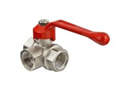 Кран шаровой трехходовой тип L 1/2&quot; ВР рыч. VALTEC