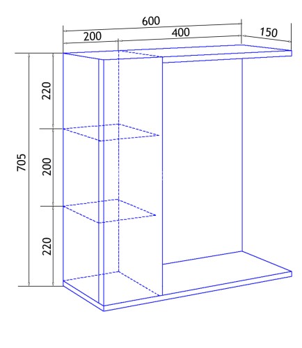 Зеркало-шкаф Loranto София 60 левый 600х700х155 без светильника, белый (CS00077140)