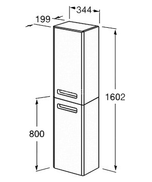 THE GAP Шкаф-колонна левый, белый глянец