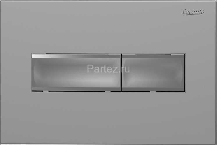 Кнопка смыва Loranto механическая, двойная, хром матовый