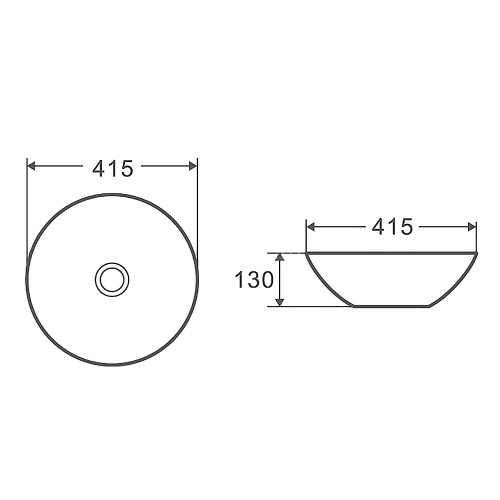 Раковина-чаша Azario 410х415х130 накладная, круглая, белый матовый (AZ-3004)