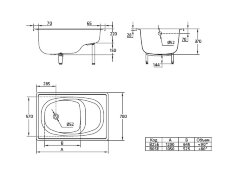 Ванна стальная BLB EUROPA 105х70, сидячая