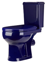 Унитаз-компакт Ирида Стандарт горизонтальный выпуск, с сиденьем, синий (40355130402)