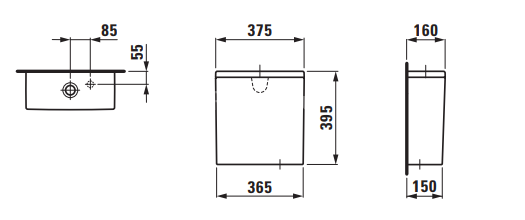 Бачок Laufen PRO подвод воды нижний cлева, с механизмом смыва 3/6 л, белый