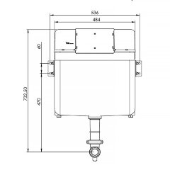 Бачок скрытого монтажа AZARIO 536х185х732 для приставного унитаза (AZ-8030-1001)