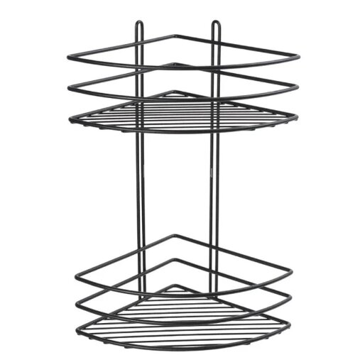 Полка корзина Fixsen угловая, двухэтажная, черная (FX-710B-2)