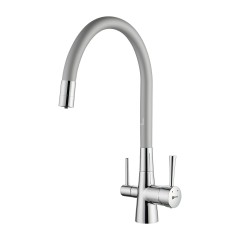 Смеситель Lemark Comfort LM3075С-Silver для кухни с гибким изливом, с подключением к фильтру с питье