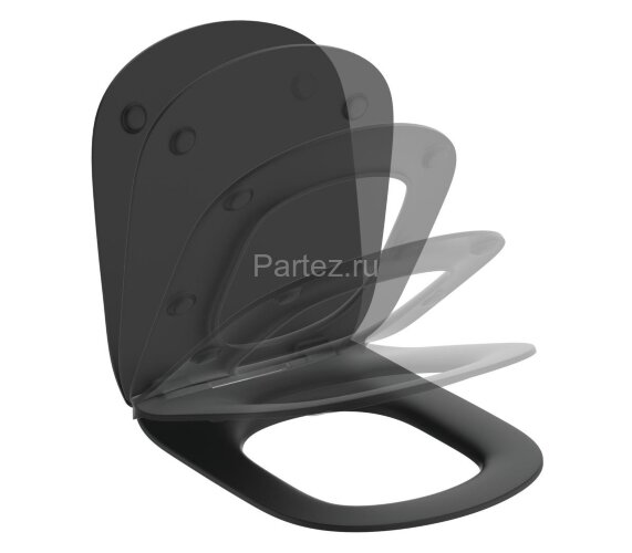 Промо-комплект: Унитаз с инсталляцией Ideal Standard Tesi с сиденьем Микролифт, черный шелк (T3868V1