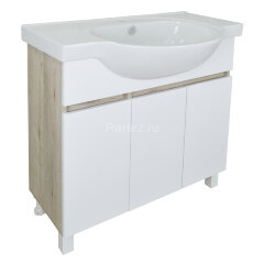 Комплект тумба Loranto Глория 80 Н 800х500х760 напольная с раковиной Teo 80, Дуб Кантри