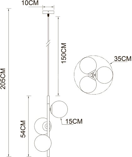 Подвесной светильник Arte Lamp A2224SP-3BK
