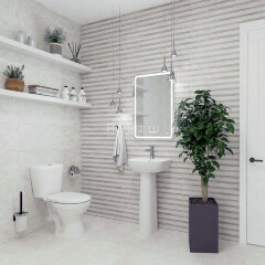 Унитаз-компакт КЕРАМИН Лаго Жесткое сиденье Алкапласт белый с1 (CS00077199)