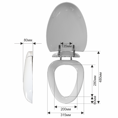 821BS сиденье для унитаза пластик с микролифтом, белое MELANA