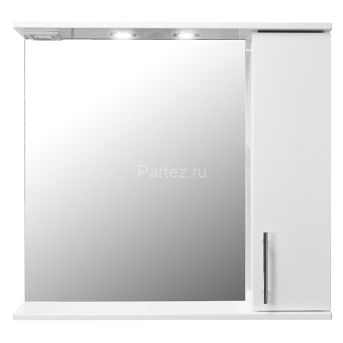 Зеркало-шкаф Loranto Karina 80 800х745х170 подвесной, с подсветкой, правосторонний, белый (CS0008651