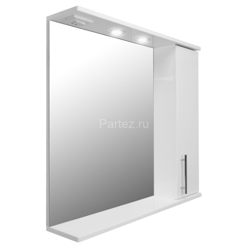 Зеркало-шкаф Loranto Karina 80 800х745х170 подвесной, с подсветкой, правосторонний, белый (CS0008651