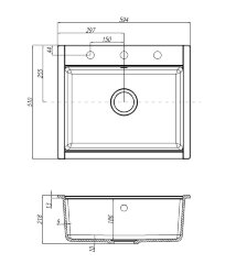 Кухонная мойка AQUATON Делия 60, кофе (1A715232LD280)