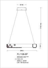 Подвесная люстра Fluorite FL1106-6P