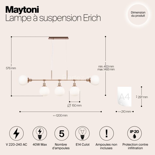 Подвесной светильник Maytoni MOD221-PL-05-G