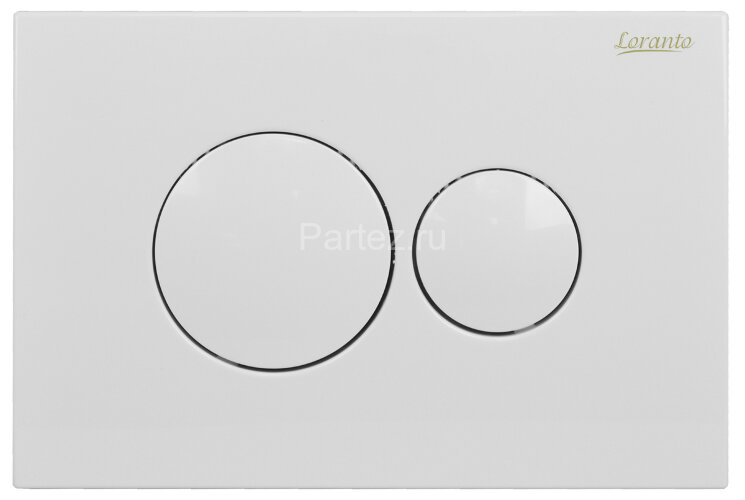Кнопка смыва Loranto механическая, двойная, белый глянец