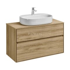 Тумба под раковину Aquaton Либерти 100, 2 ящика, дуб эльвезия (1A279601LYC70)