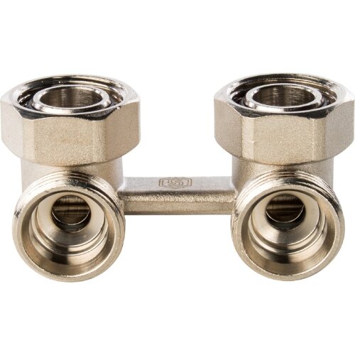 Узел нижнего подключения радиатора для двухтрубной системы угловой 3/4" Stout