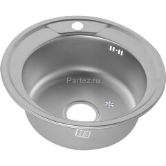 Мойка 490 MELANA 0,8/180 МАТОВАЯ врезная круглая с сифоном (002/2M *15)