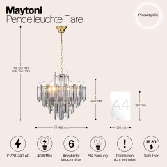 Подвесная люстра Maytoni DIA200PL-06G