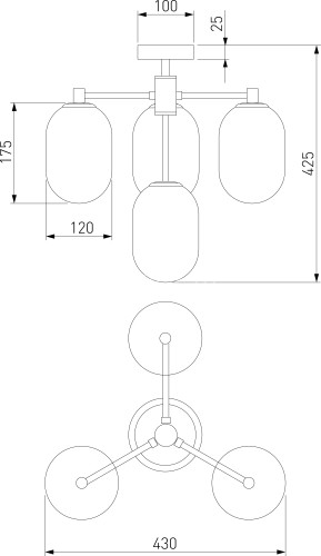 Потолочная люстра Eurosvet 60161/4 латунь