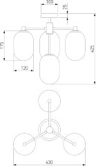 Потолочная люстра Eurosvet 60161/4 латунь