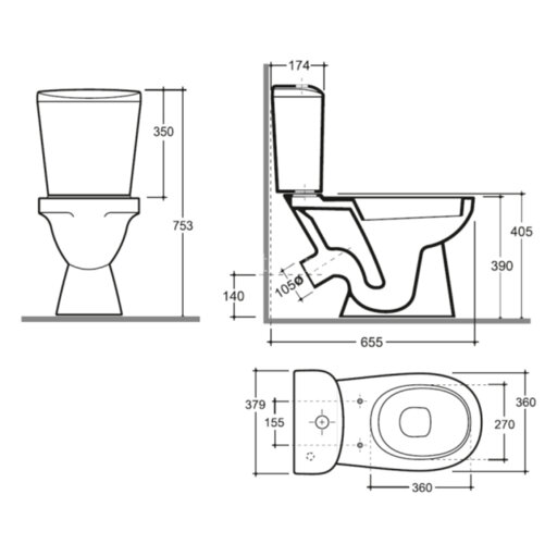 Унитаз-компакт КЕРАМИН Лаго Инкоэр с мягким сиденьем, белый