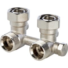 Узел нижнего подключения радиатора для однотрубной системы угловой 3/4&quot; Stout