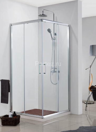 Душевое ограждение Azario GREENWOOD 1100х1100х1850, БЕЗ ПОДДОНА, прозрачное стекло 6 мм, цвет профиля серебро (AZ-NNE1142 1100)