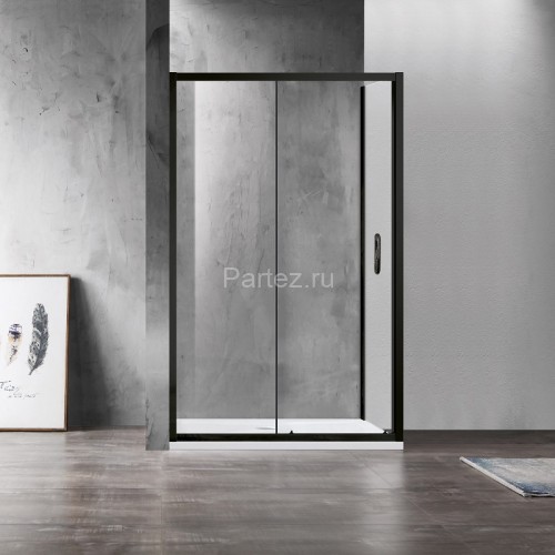 Душевое ограждение AZARIO 1200х800х2000, БЕЗ ПОДДОНА, прозрачное стекло 6 мм, открывание налево, цвет профиля черный (AZ-ND1131-L 1200 BLACK)