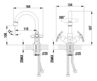 Смеситель  Lemark Partner LM6547C  для раковины