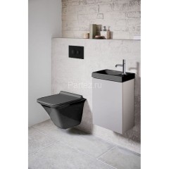 Кнопка смыва Loranto механическая, двойная, черный матовый