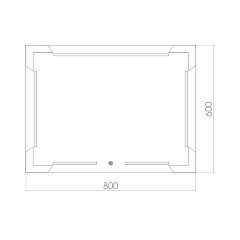 Зеркало AZARIO Крокус 800х600, LED-подсветка с диммером, сенсорный выключатель (ФР-00001350)