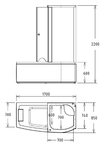 Акриловая ванна Gemy G8040 C R