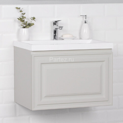 Комплект тумба Итана Verona 60 597х378х450 подвесная, с раковиной Natella 60, керамик (CS00080612)